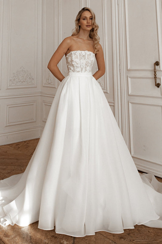 2 in 1 Short Wedding Dress Twilight Muse with Detachable Audrey Skirt