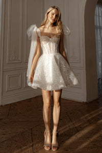 Short Wedding Dress Shiori with Detachable Straps view 10