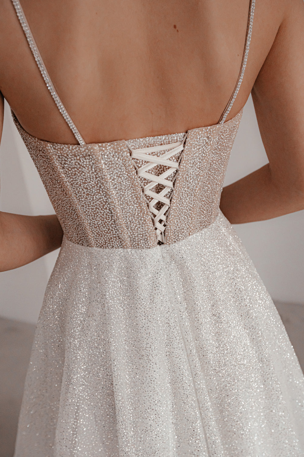 Exquisite Sparkle Wedding Dress Freya detail view - VOLAKK