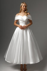 Organza Tea Length Wedding Dress Beatrice view 1
