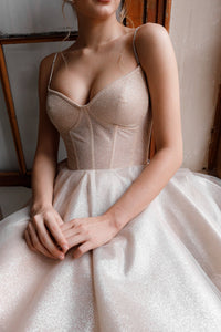 Nude Short Sparkle Evening Dress Rakel view 6