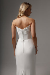 Sheath Wedding Dress Jelena with Leg Slit view 8