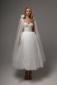 Wedding Dress Helena Midi with Detachable Straps view 7