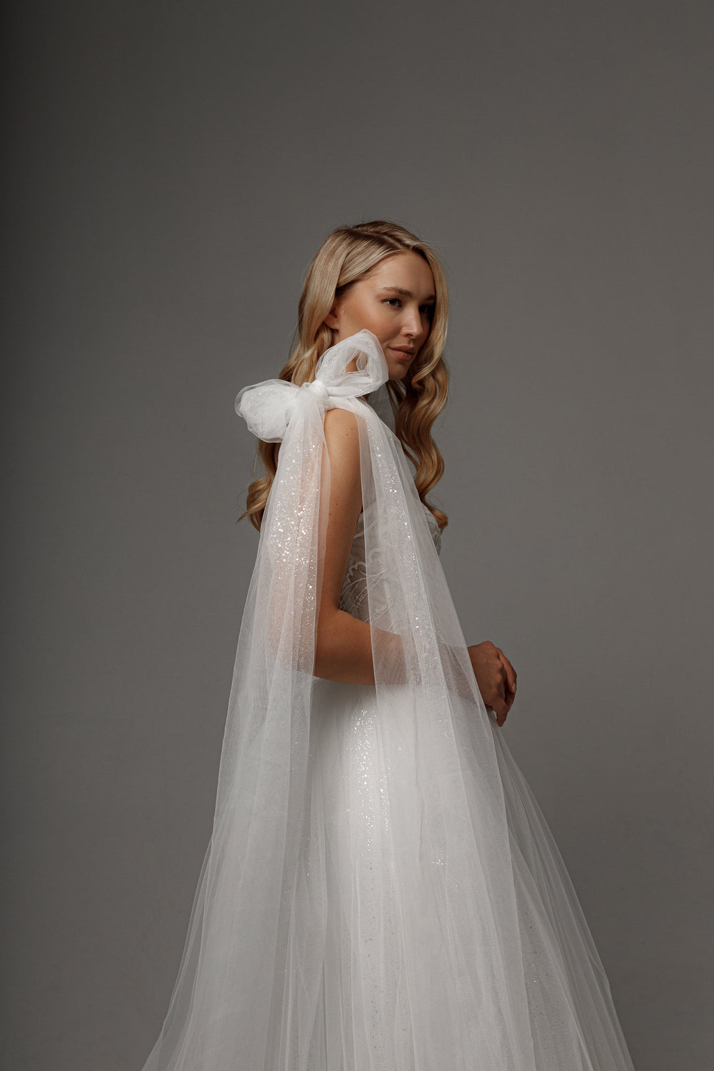 Exquisite Wedding Dress Helena Midi with Detachable Straps detail view - VOLAKK
