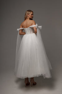 Wedding Dress Helena Midi with Detachable Straps view 2