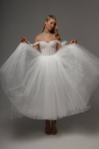 Wedding Dress Helena Midi with Detachable Straps view 4