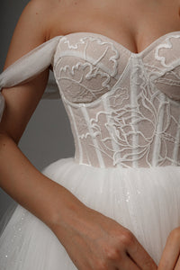 Wedding Dress Helena Midi with Detachable Straps view 8