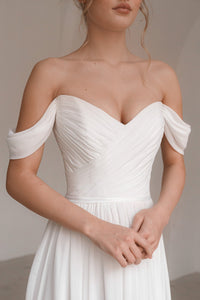 Chiffon Wedding Dress Marit With High Leg Slit view 2