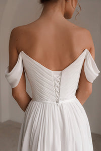 Chiffon Wedding Dress Marit With High Leg Slit view 4