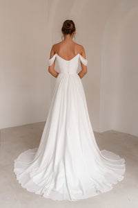 Chiffon Wedding Dress Marit With High Leg Slit view 3