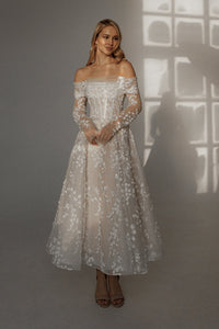 Floral Lace Wedding Dress Betty with Detachable Bolero view 6