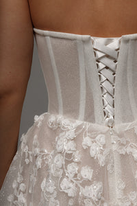 Floral Lace Wedding Dress Betty with Detachable Bolero view 14