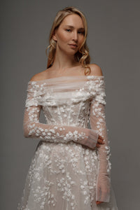 Floral Lace Wedding Dress Betty with Detachable Bolero view 5