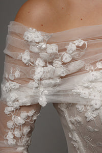 Floral Lace Wedding Dress Betty with Detachable Bolero view 16