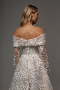 Floral Lace Wedding Dress Betty with Detachable Bolero view 18