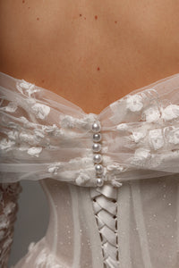Floral Lace Wedding Dress Betty with Detachable Bolero view 19
