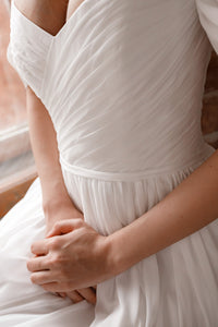Chiffon Wedding Dress Marit With High Leg Slit view 7