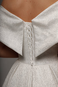 Sparkly Tea Length Wedding Dress Abril view 8