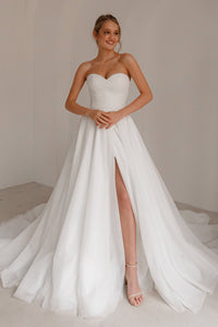 Sparkle Sleeveless Wedding Dress Mirrorball with Detachable Bow view 22