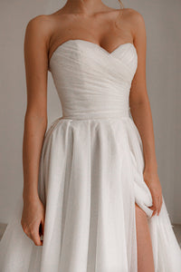 Sparkle Sleeveless Wedding Dress Mirrorball with Detachable Bow view 3