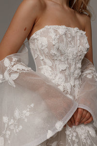 2 in 1 Short Wedding Dress Twilight Muse with Detachable Audrey Skirt view 11
