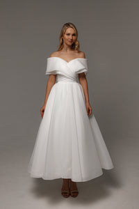 Organza Midi Wedding Dress Hellebore view 9