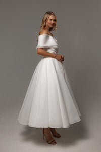 Organza Midi Wedding Dress Hellebore view 7