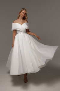 Organza Midi Wedding Dress Hellebore view 8