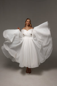 Organza Midi Wedding Dress Hellebore view 10