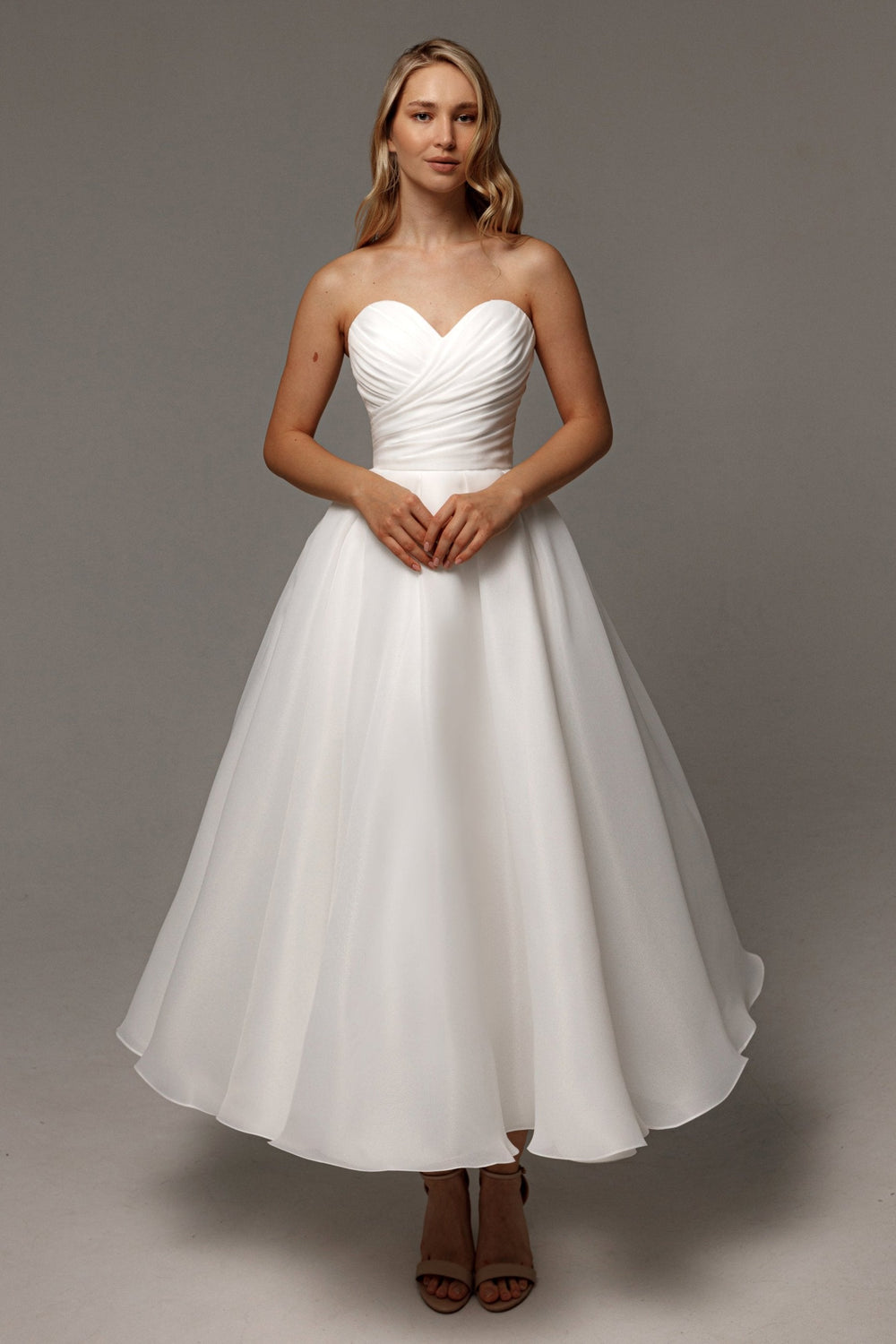 Organza Midi Wedding Dress Lamia - VOLAKK