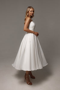 Organza Midi Wedding Dress Lamia view 6