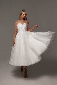 Organza Midi Wedding Dress Lamia view 5