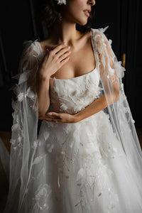 Floral Lace Wedding Dress Chyanne with Detachable Wings view 4
