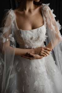 Floral Lace Wedding Dress Chyanne with Detachable Wings view 16