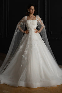 Floral Lace Wedding Dress Chyanne with Detachable Wings view 12