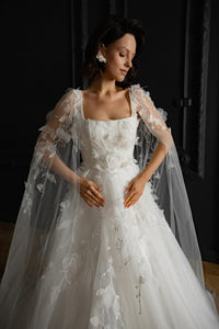 Floral Lace Wedding Dress Chyanne with Detachable Wings view 13