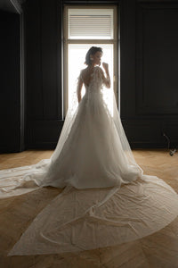 Floral Lace Wedding Dress Chyanne with Detachable Wings view 14
