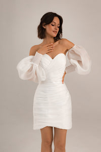 Extra Convertible Wedding Dress Audrey Mini (Basic mini dress + bolero + skirt + bow) view 10