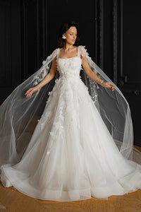 Floral Lace Wedding Dress Chyanne with Detachable Wings view 10