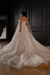 Floral Lace Wedding Dress Celia with Detachable Straps view 3