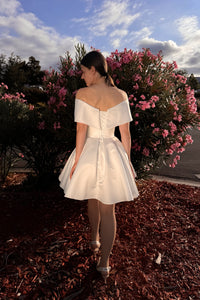 Short Satin Wedding Dress Mira view 7