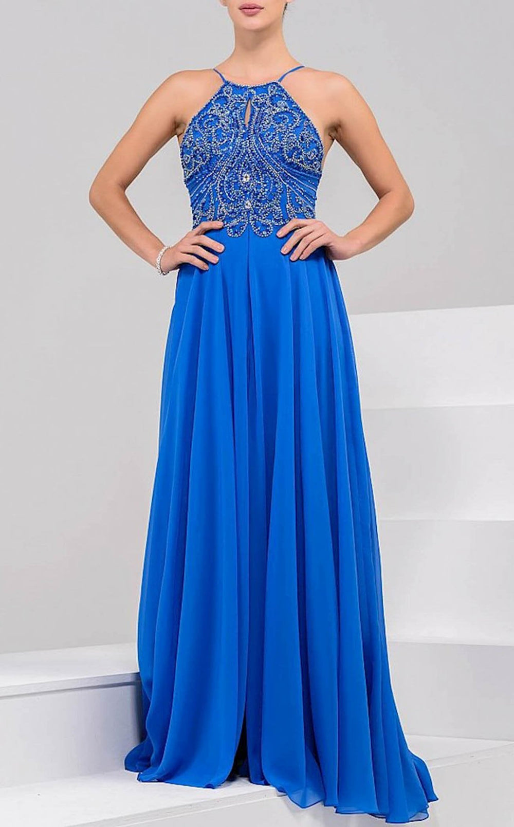 Exquisite Jovani 92605BG Dress detail view - VOLAKK