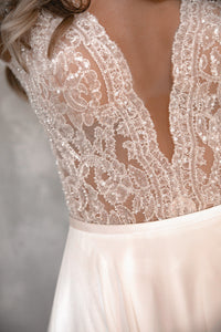 Chiffon Lace Wedding Dress Aviv Fly view 3