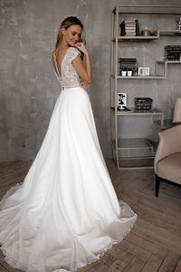 Chiffon Lace Wedding Dress Aviv Fly view 2