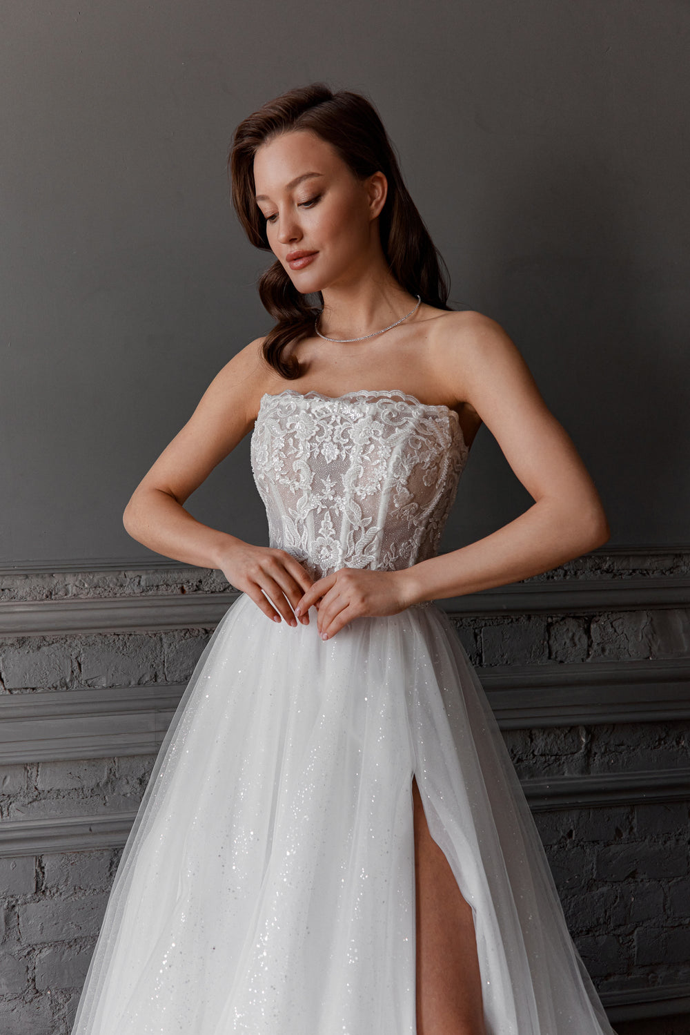 Sparkle Tulle Wedding Dress Serenity details - VOLAKK