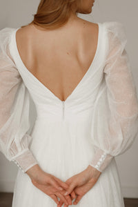 Sparkly Wedding Dress Inger With Leg Slit view 15