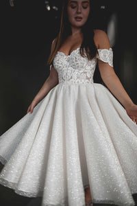 Tea Length Plus Size Lace Wedding Dress Elise view 1