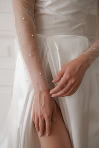 Mikado Wedding Dress Chloe with Front Slit view 19