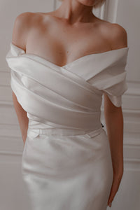 Mikado Wedding Dress Jacqueline With Detachable Train view 3