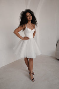 Shiny Short Wedding & Evening Dress Rakel 2 view 3